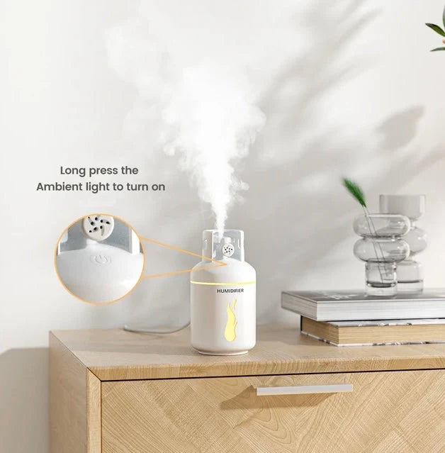 Multi-Function Gas Tank Humidifier with USB Fan & LED Light