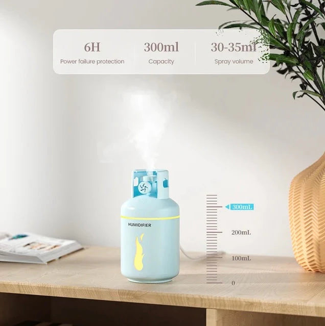 Multi-Function Gas Tank Humidifier with USB Fan & LED Light
