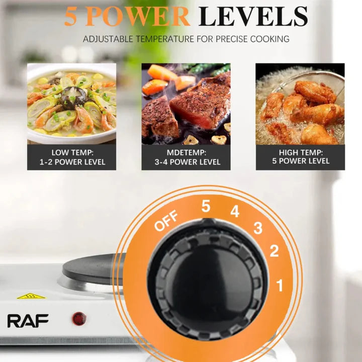 RAF Non-Stick Double Burner Electric Stove Cooker