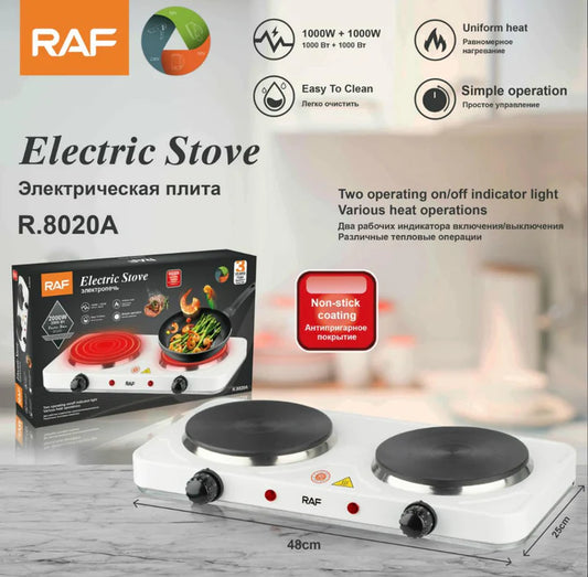 RAF Non-Stick Double Burner Electric Stove Cooker